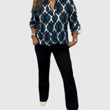 Noor – Grafikus mintás blúz