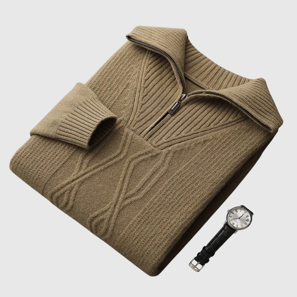 Farkas - Taranto merinógyapjú pulóver cipzárral