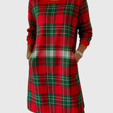 Hosszú Ujjú Kockás Pólóruha