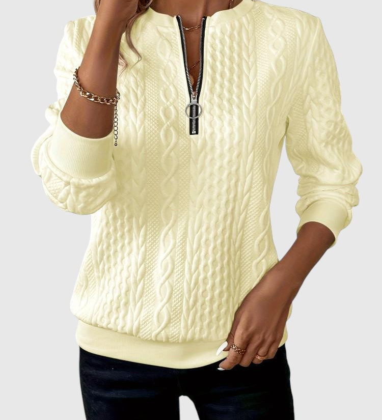 Amalie - Kötött pulóver cipzáras dizájnnal