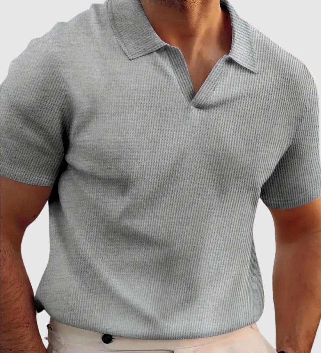 Sebestyén – V-nyakú ribana póló