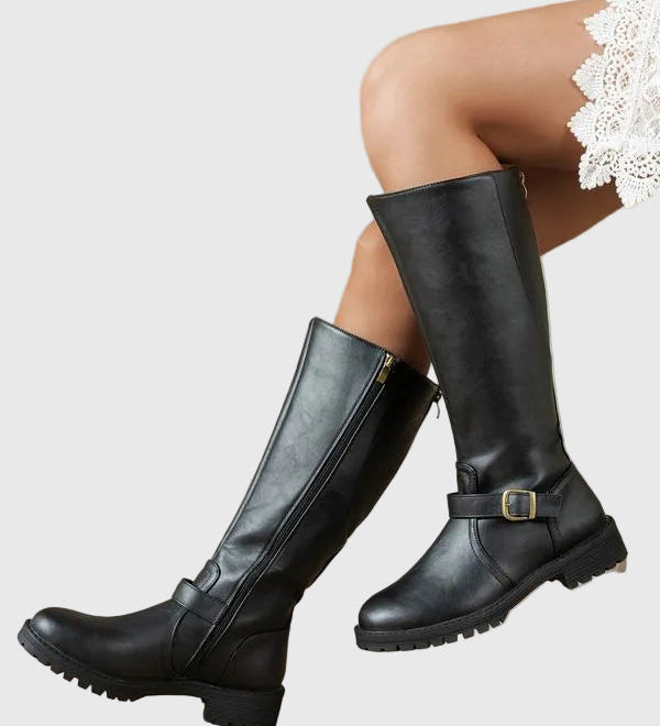 Elsie - Elegáns női csizma alacsony sarkú