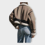 Bőrkabát béléssel és övvel