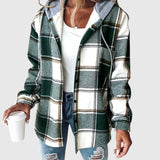 Maya – Kockás mindennapi kabát kapucnival