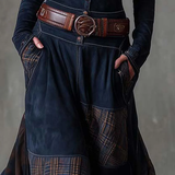 Elisa | Velúr maxi ruha övvel