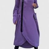 MARIE - Hosszú kabát kapucnival és cipzárral