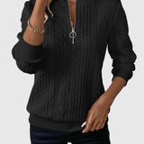 Amalie - Kötött pulóver cipzáras dizájnnal