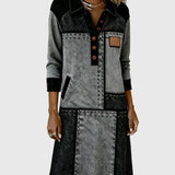 Vellora - Színes Paneles Gombos Ruha