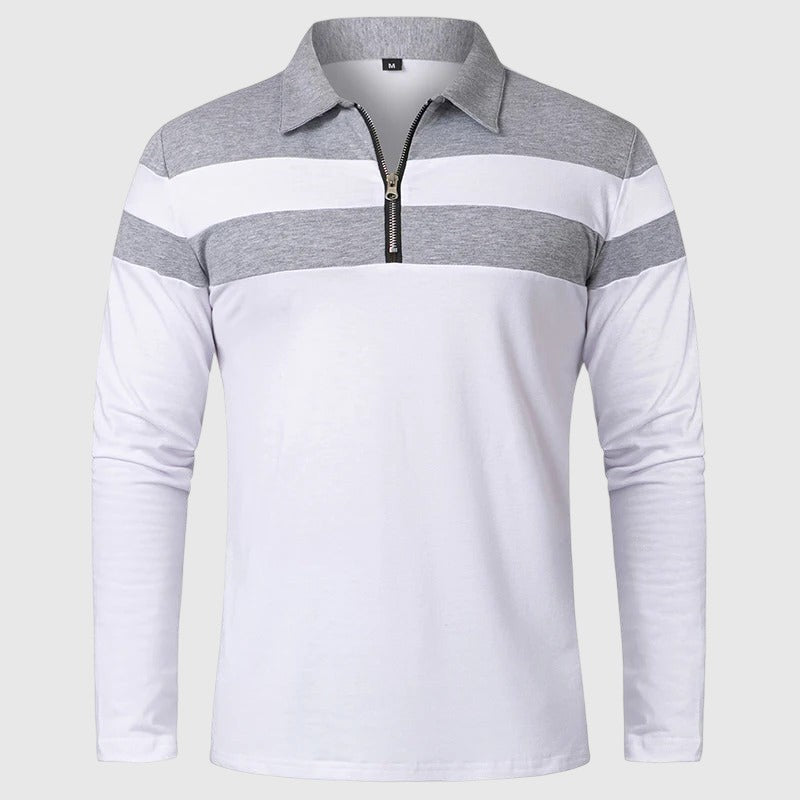 Ábel - Elegáns pulóver cipzárral és csíkokkal